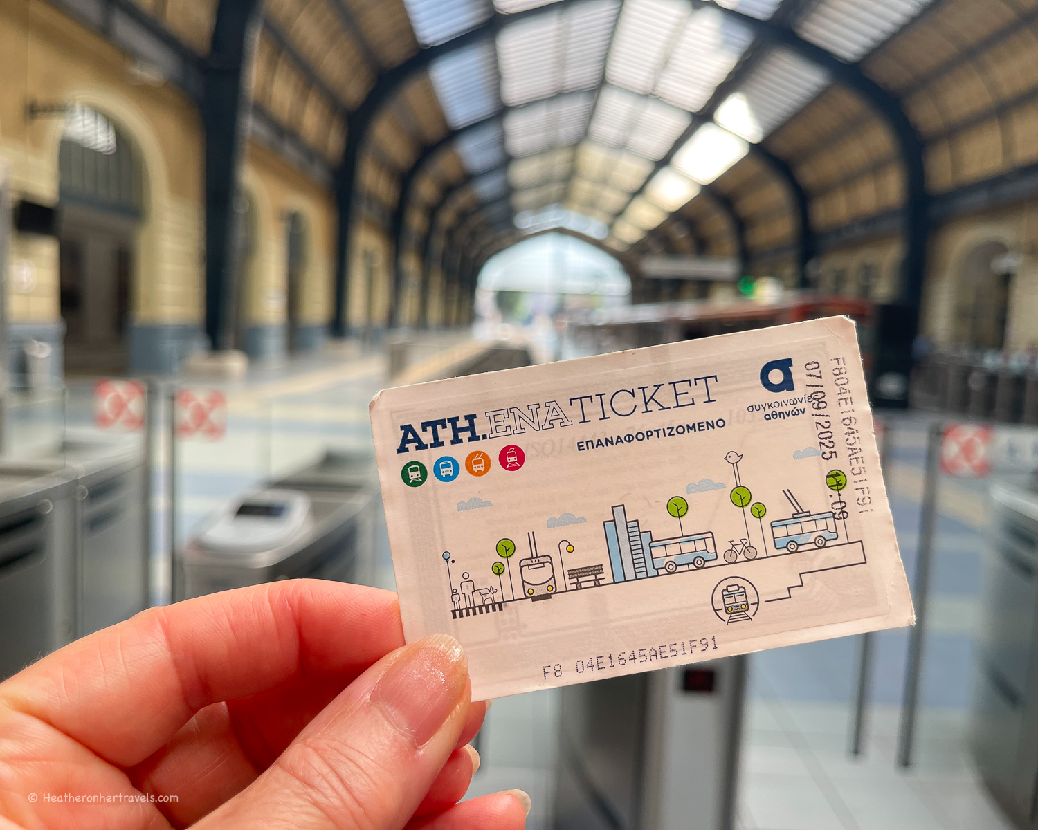 Ath.ena ticket Piraeus Greece &copy; Heatheronhertravels.com